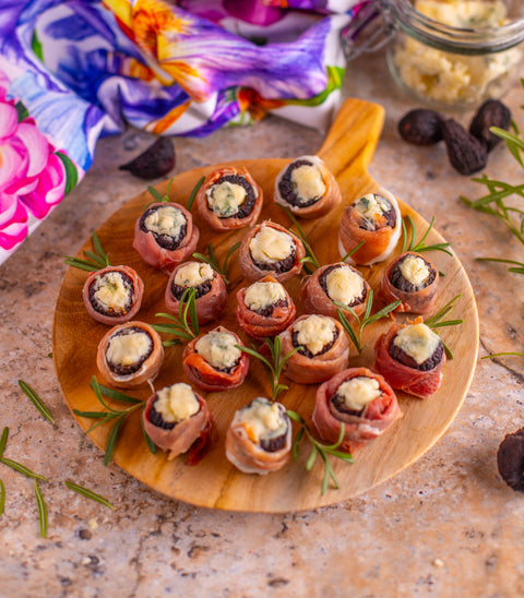 Figs Stuffed with Gorgonzola Wrapped in Prosciutto